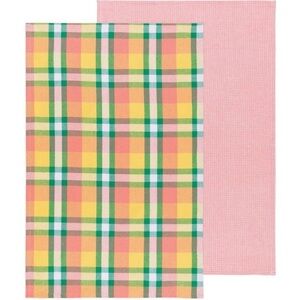 Now Design 2 Second Spin Recycled Cotton Kitchen Towels  Plaid Meadow - New